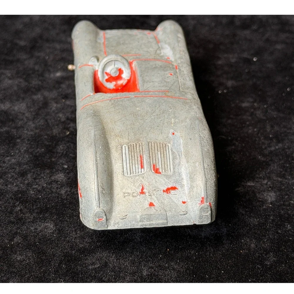 Vintage Tootsietoy Porsche 550 Spyder: Diecast Car, Silver Red, Chicago USA Made